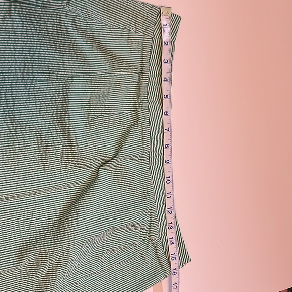 Green and white striped mini skirt front sip side pockets - Picture 6 of 7
